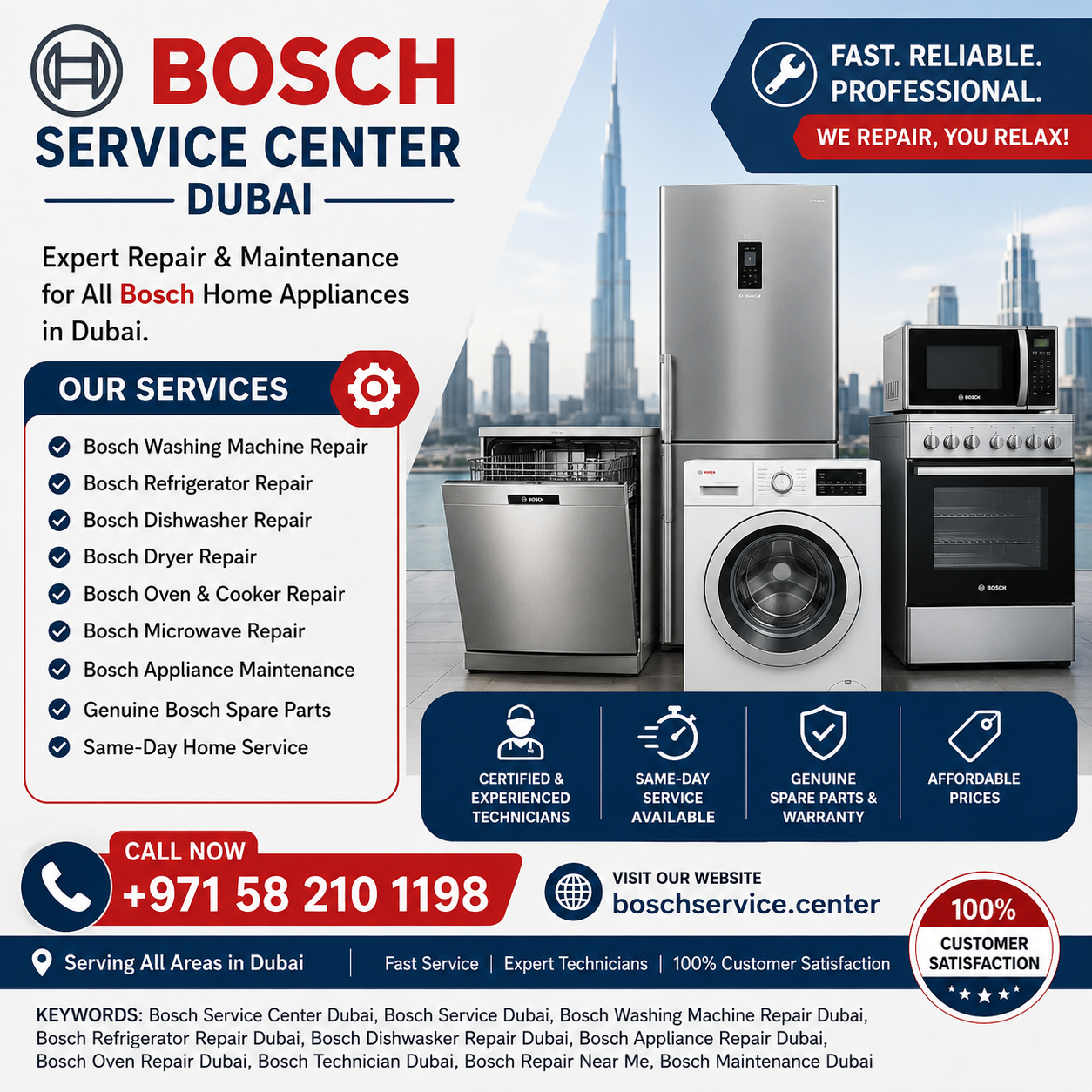  Bosch Service Center Dubai | Bosch Washing Machine, Fridge & Dishwasher Repair