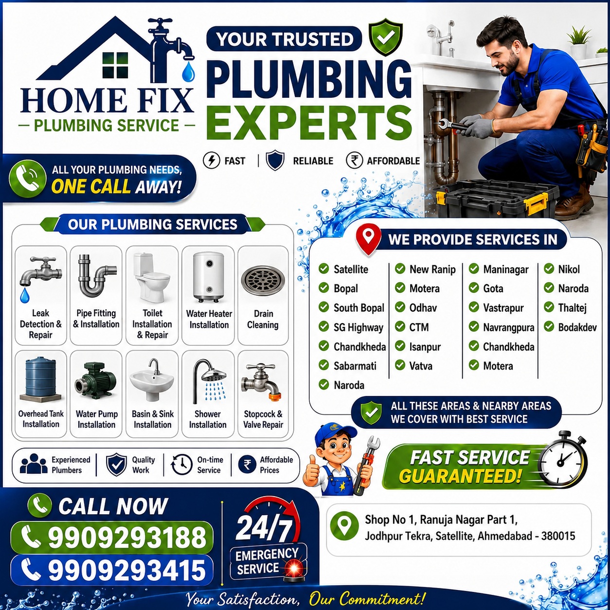  Plumbing Services in Ahmedabad | HomeFix Plumbing