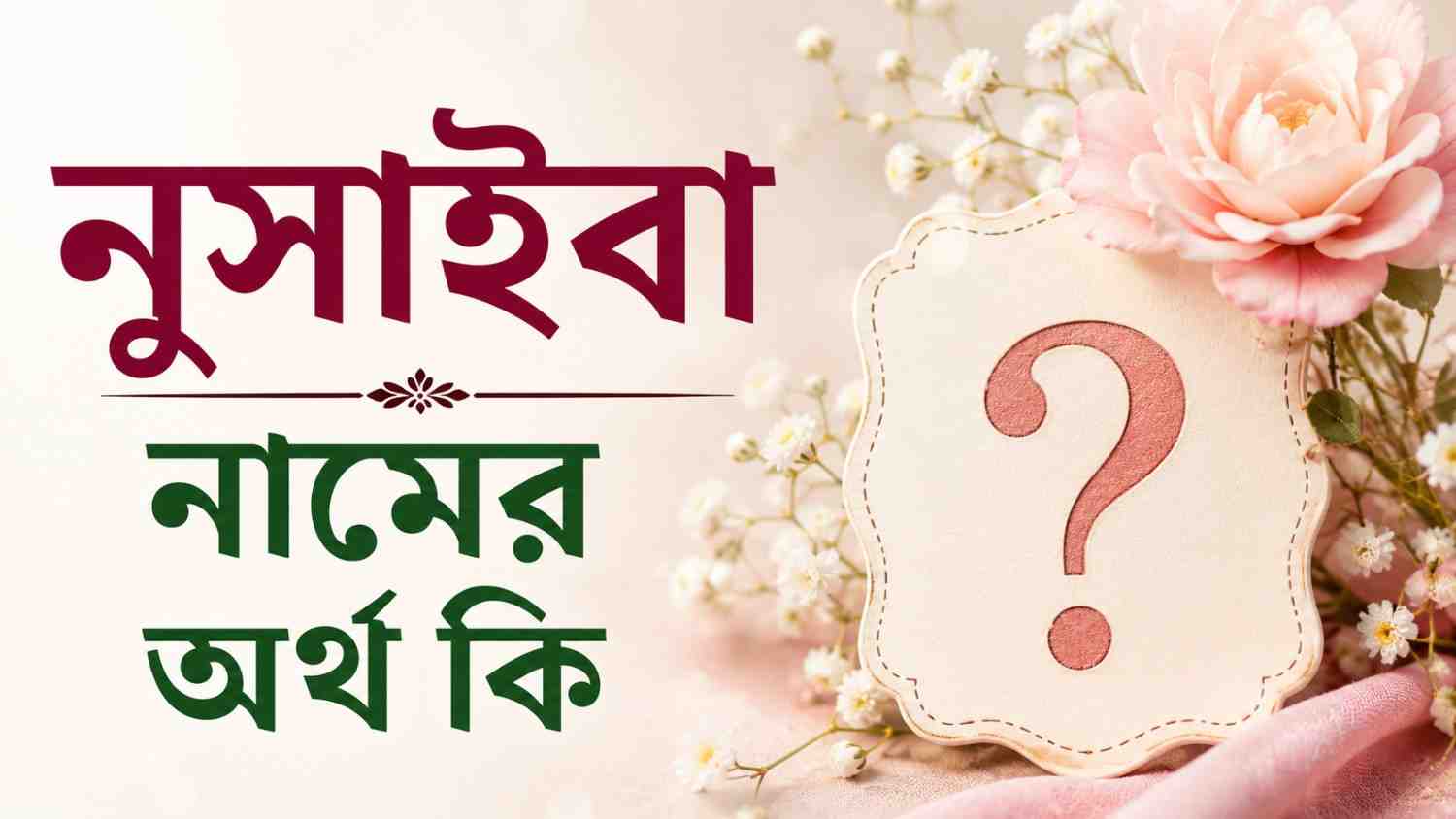  নুসাইবা নামের অর্থ কি: নামের পেছনের সৌন্দর্য ও তাৎপর্য