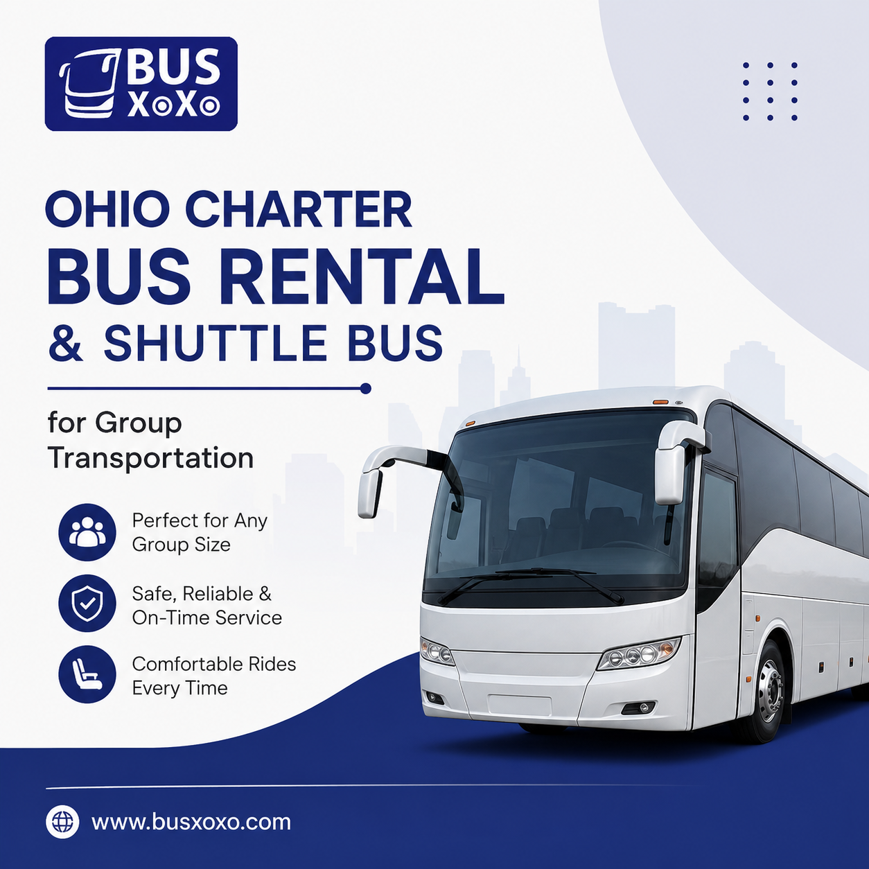  Ohio Charter Bus Rental & Shuttle Bus for Group Transportation