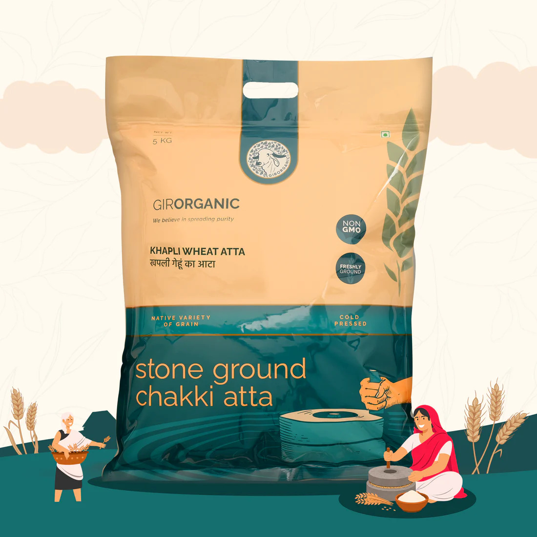  Premium Khapli Wheat Flour for Healthy Daily Nutrition and Traditional Cooking – GirOrganic