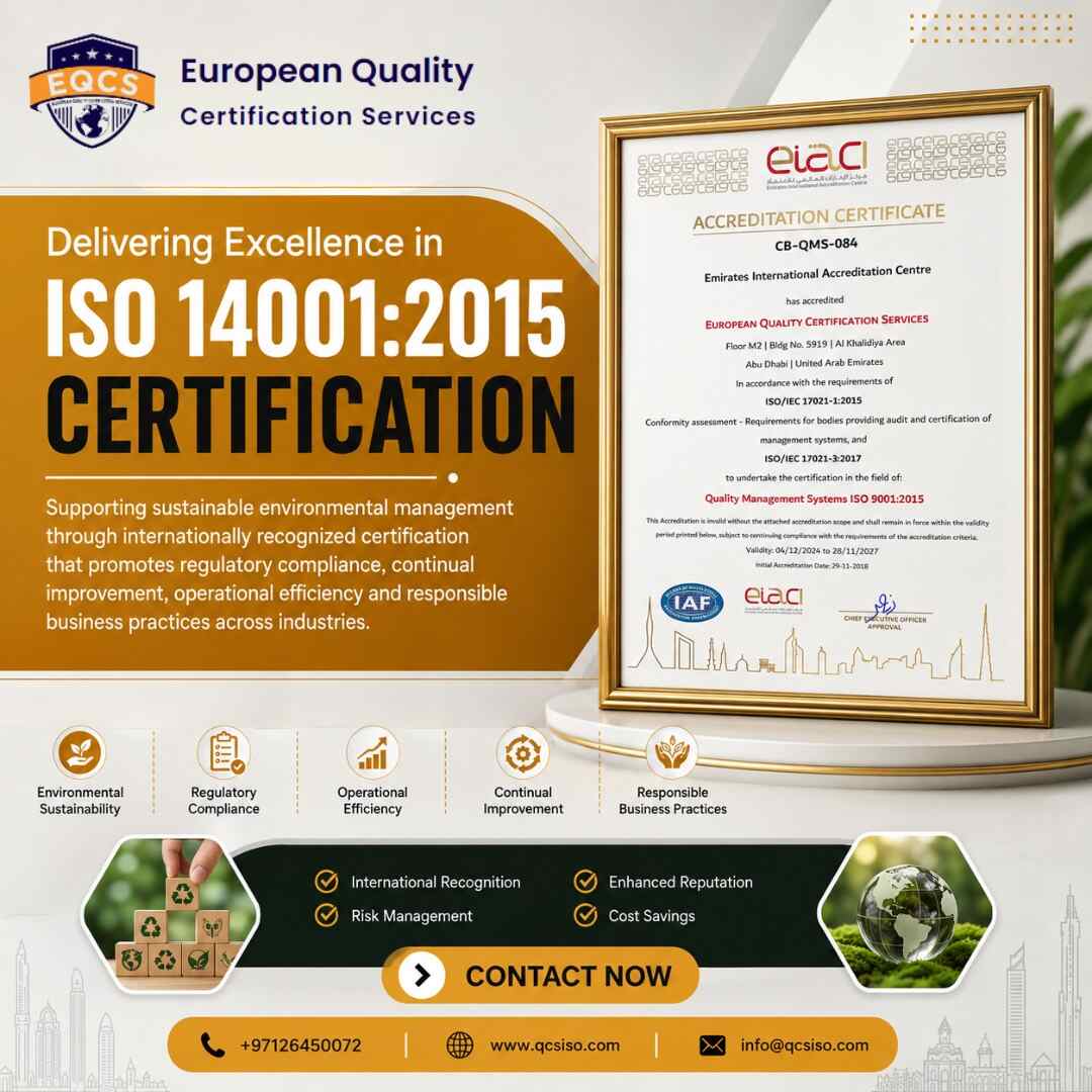  ISO 14001:2015 certification in Dubai - Qcsico