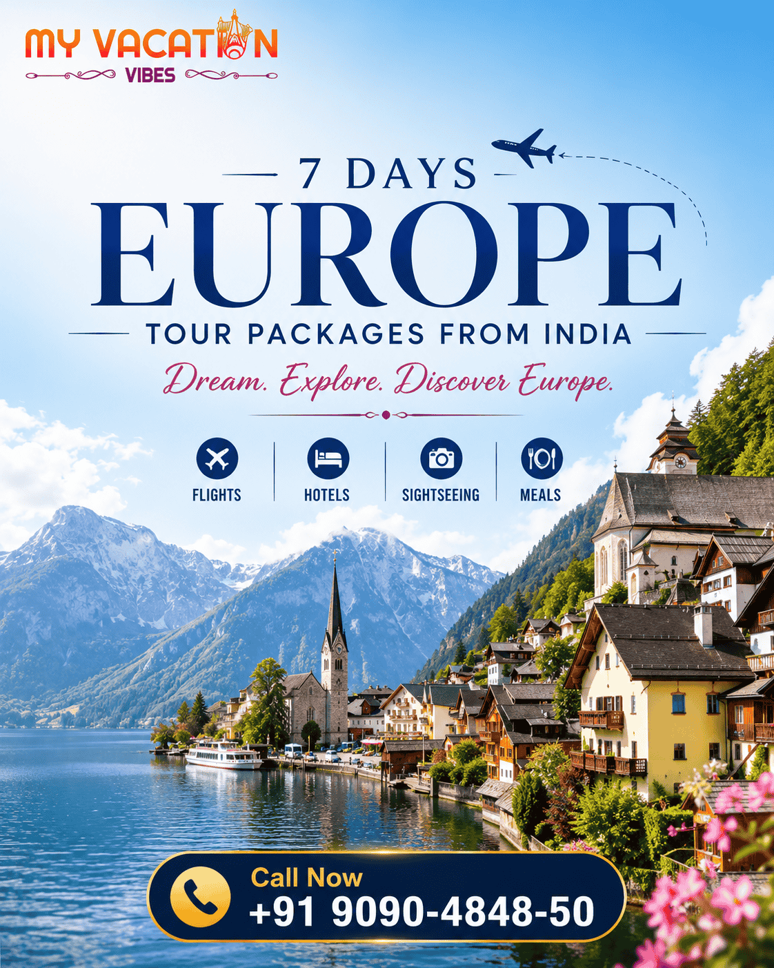  Grab Deals on 7 Days Europe Tour Packages from India +91 9090-4848-50