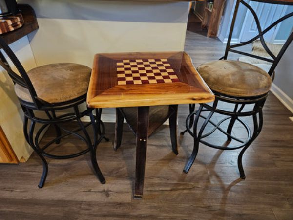  Chess End Table | Live Edge Epoxy Wood Table – Empty Barrel
