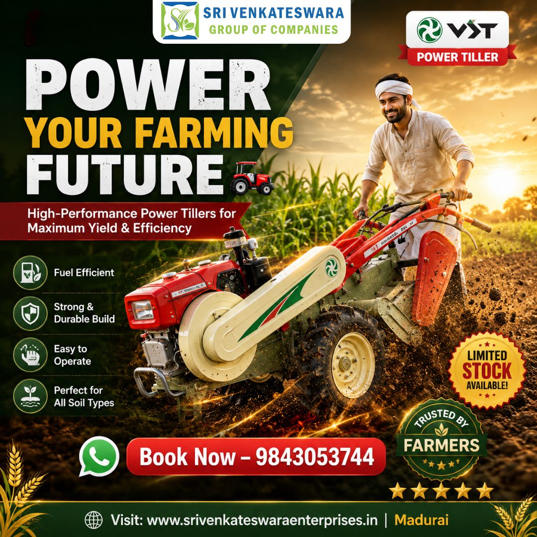  VST Power Tiller in Madurai | High-Performance Power Tillers for Better Crop Yield