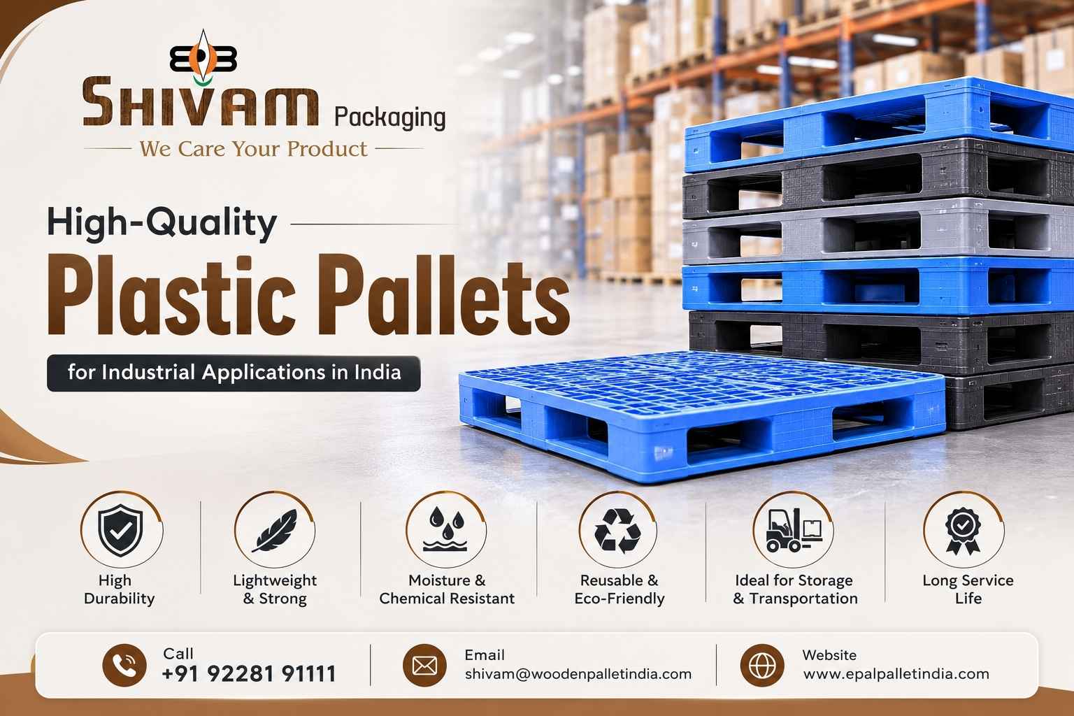  High-Quality Plastic Pallets for Industrial Applications in India – Shivam Packaging