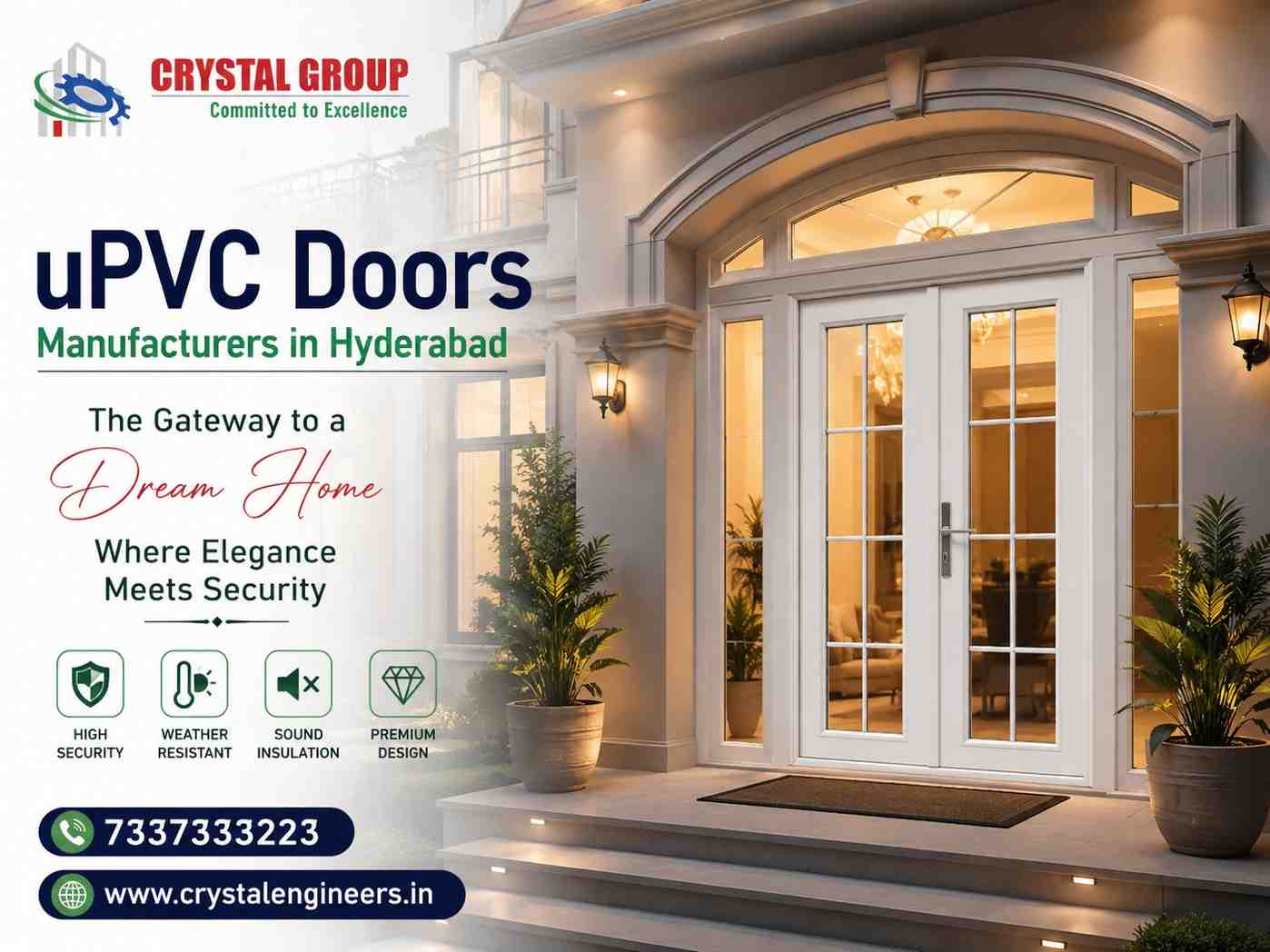  uPVC Doors Manufacturers in Hyderabad | CRYSTAL ENGINEERS