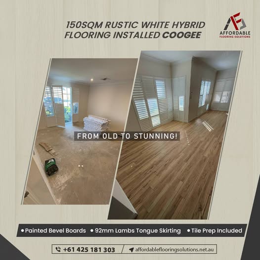  Rustic White Hybrid Flooring Installation in Perth