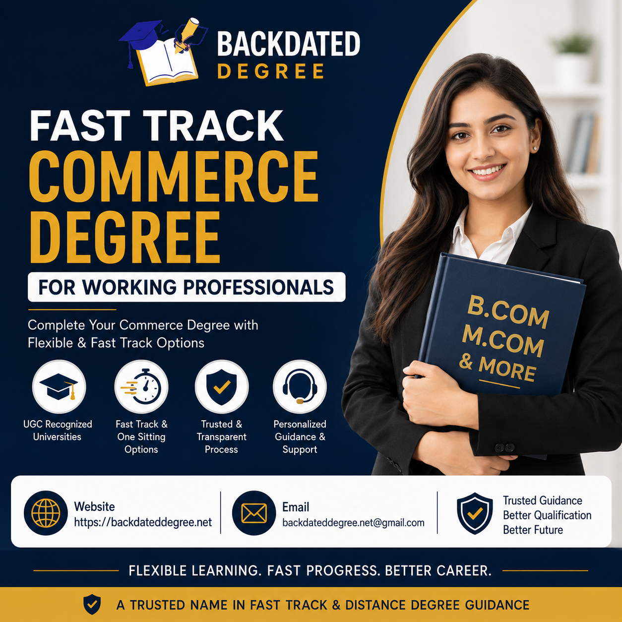  Fast Track Commerce Degree Services for Working Professionals