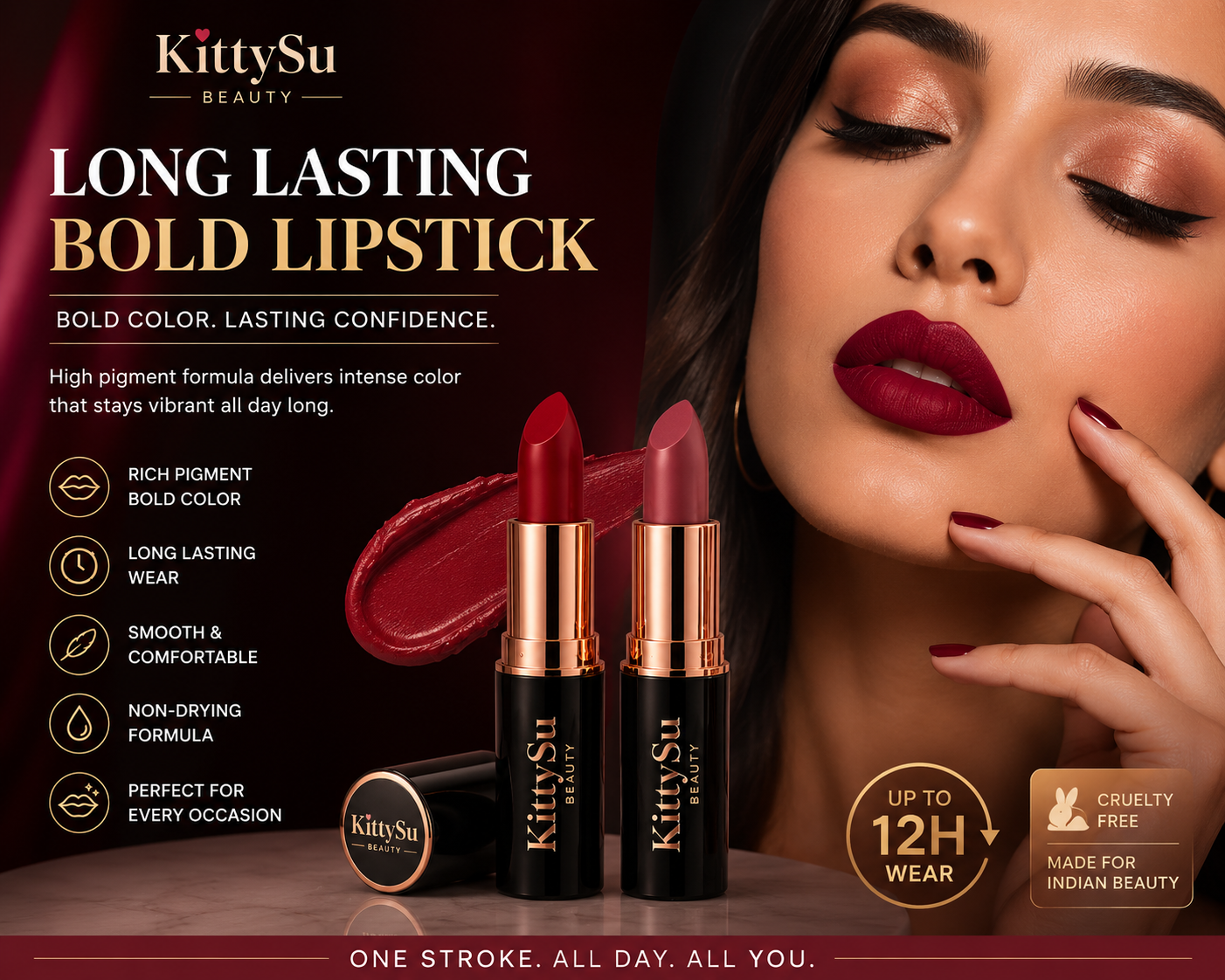  High Pigment Lipstick | KittySu Beauty