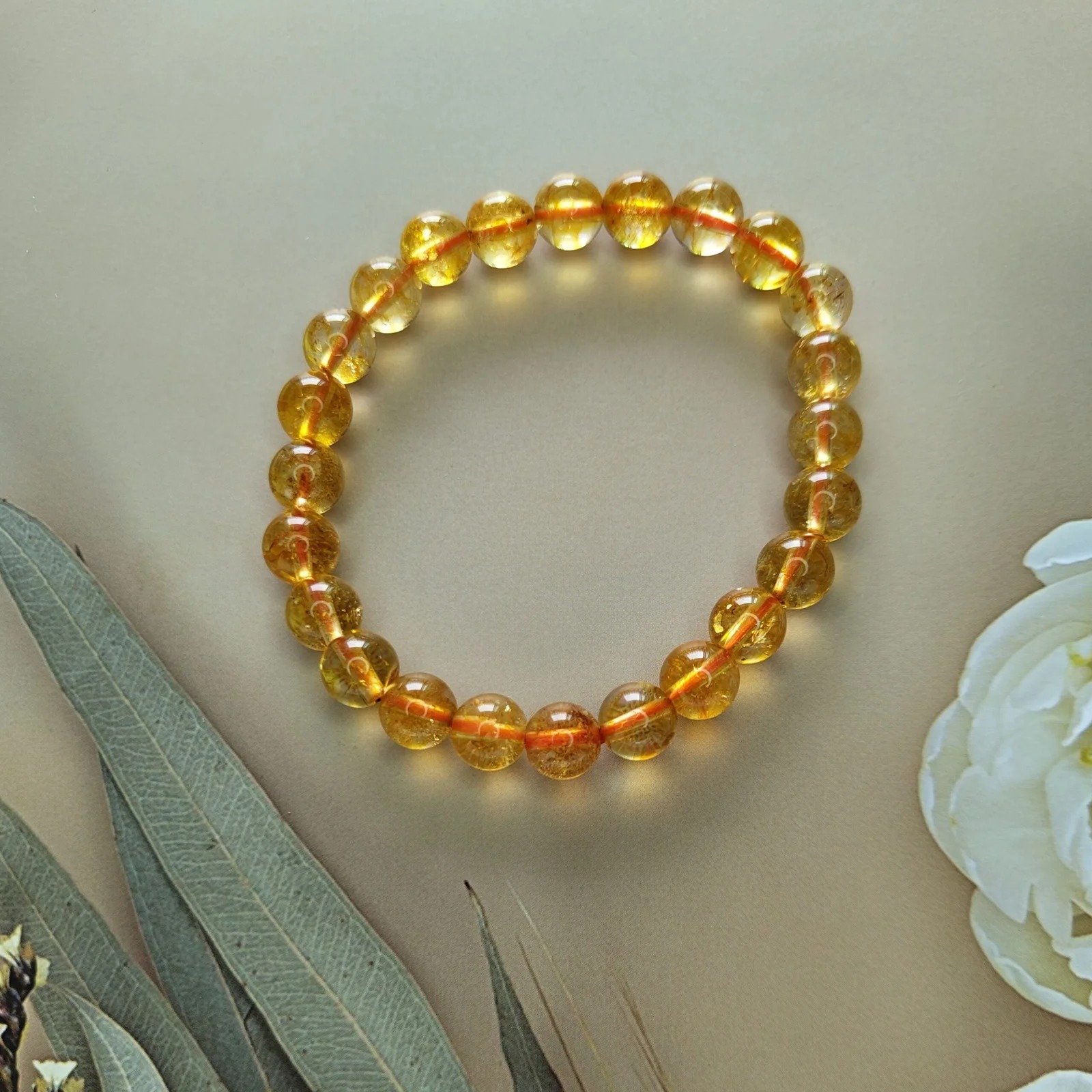 Yellow Citrine Bracelet Lucky Crystals Prosperity Wristband