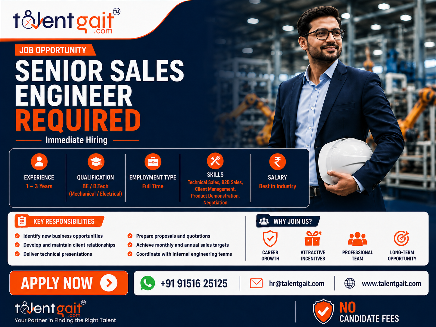  Senior Sales Engineer Jobs in Maharashtra | Immediate Hiring | TalentGait