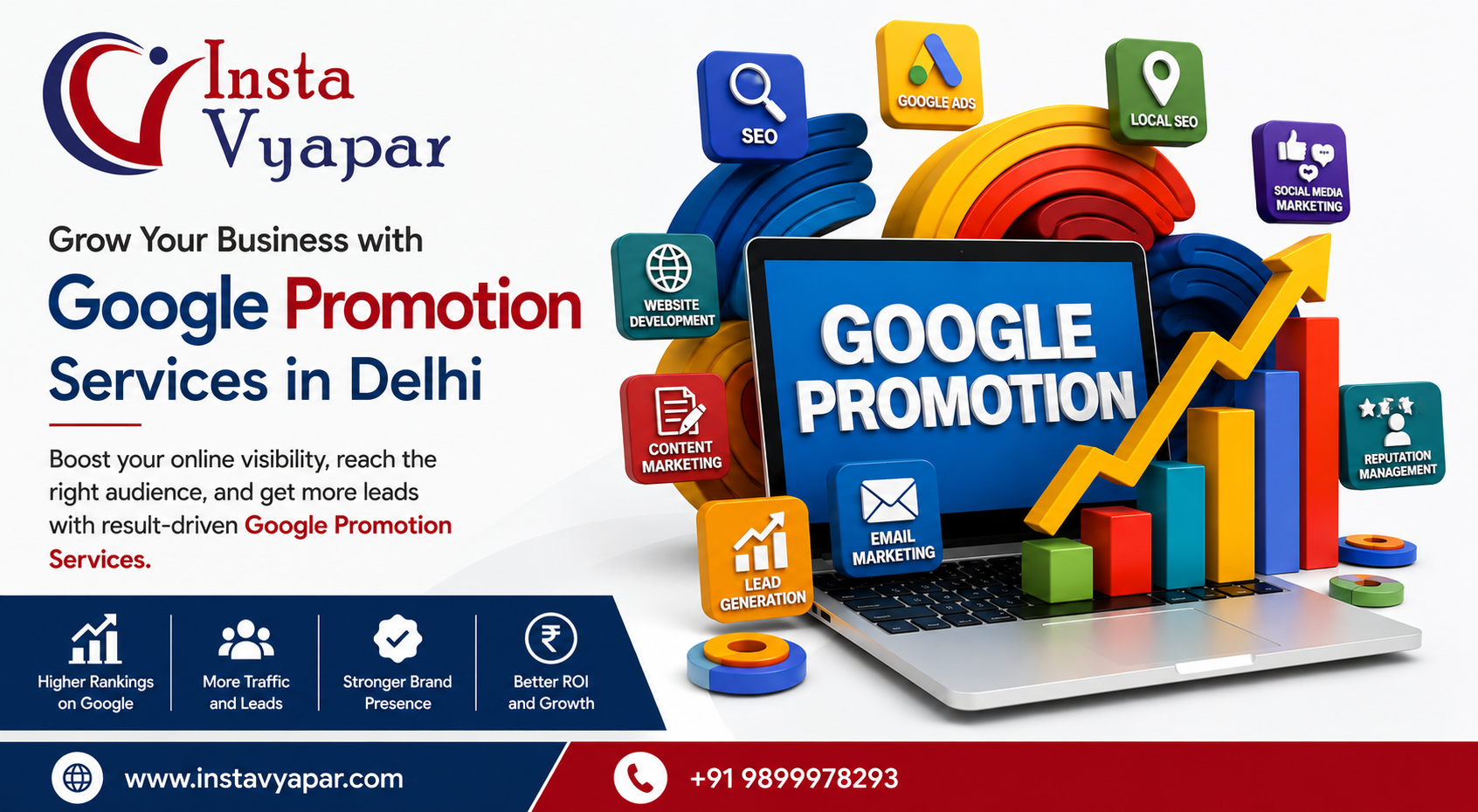  How We at Insta Vyapar Help Businesses Grow with Google Promotion Services in Delhi?