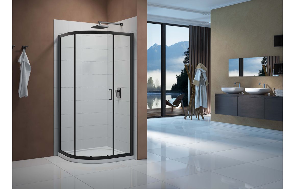  Merlyn Vivid Boost 800mm 1 Door Quadrant Shower Enclosure – Matt Black