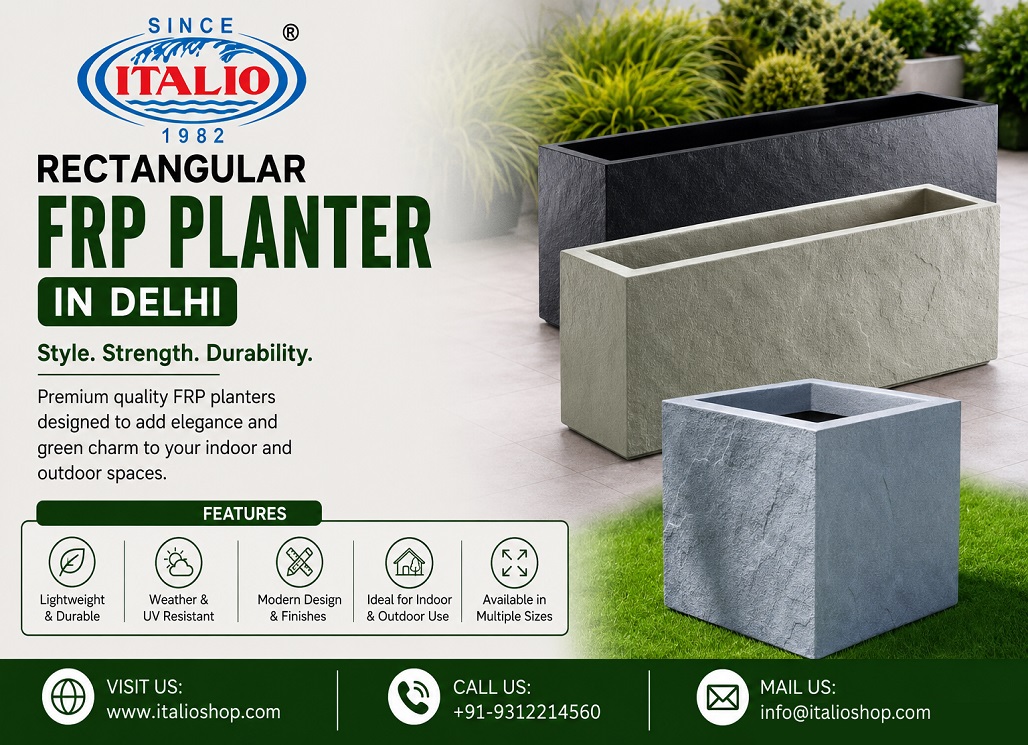  Rectangular FRP Planter in Delhi | Premium Quality by Italio Shop