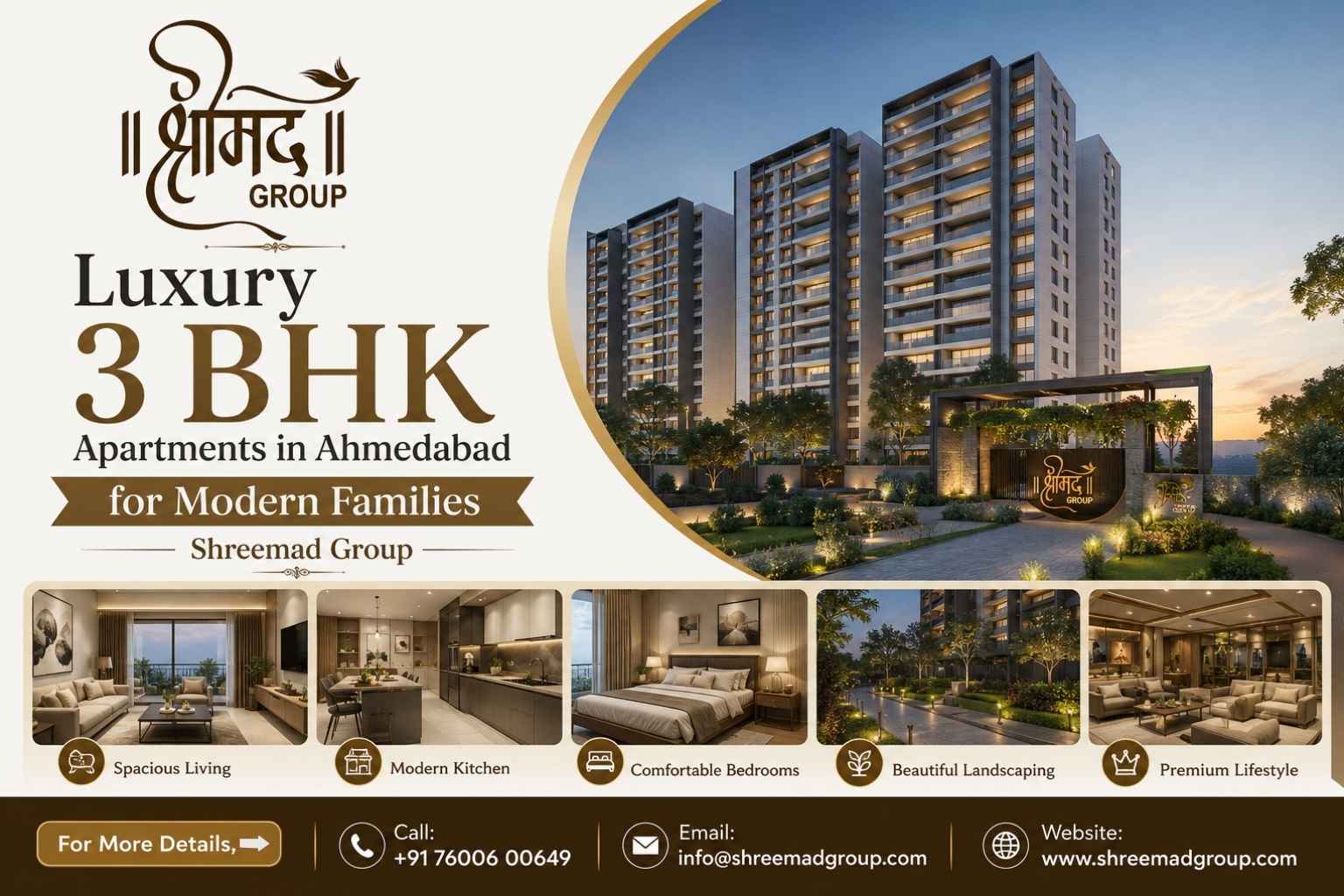  Luxury 3 BHK Apartments in Ahmedabad for Modern Families - Shreemad Group