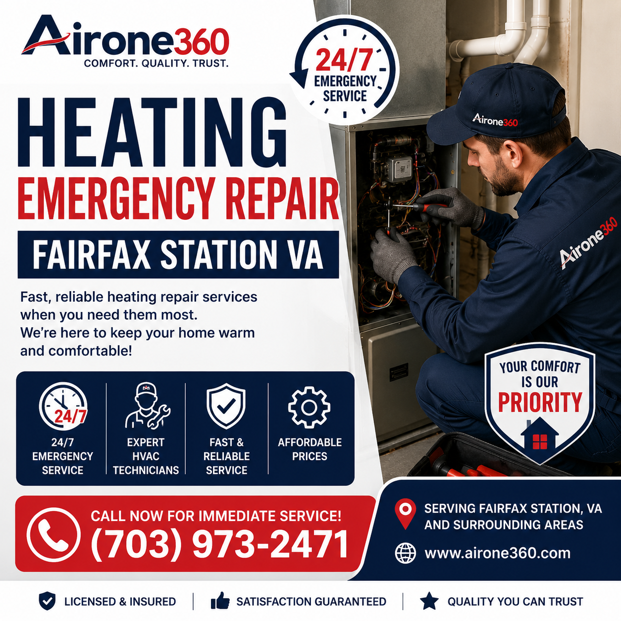  Heating Emergency Repair Fairfax Station VA | Airone360