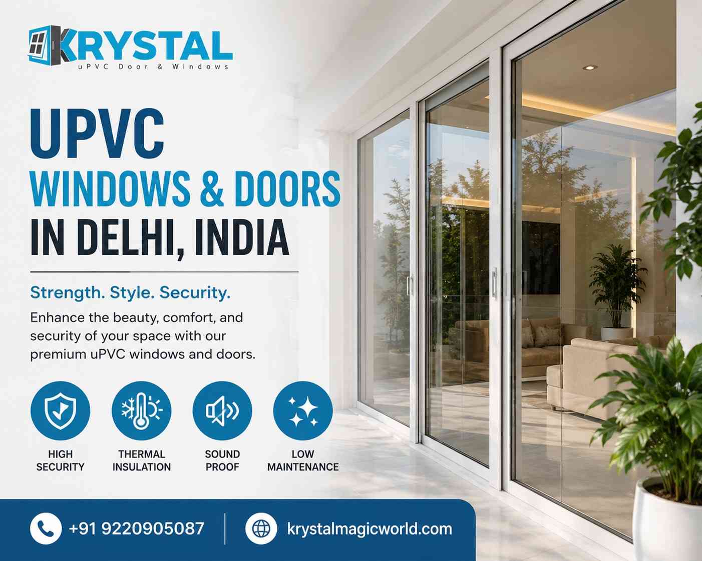  Upvc Windows and Doors in Delhi India - Krystal Magic World