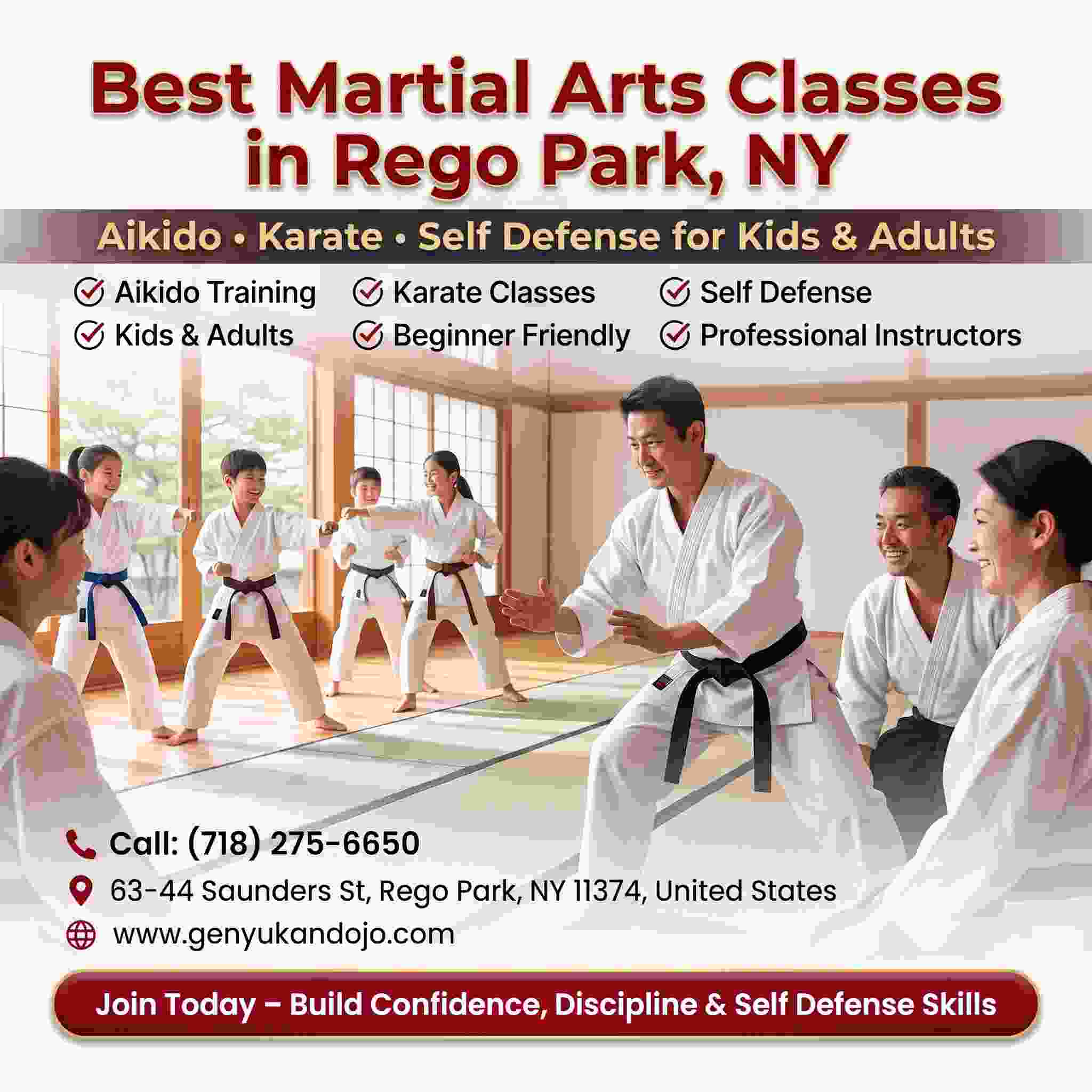  Martial Arts School in Rego Park – Aikido, Karate & Self Defense Classes