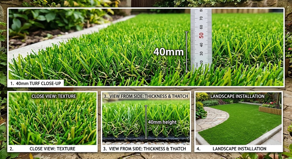  40mm Artificial Grass Carpet – Ideal for Gardens, Terraces & Balconies