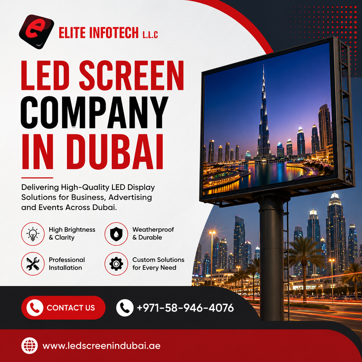  LED Screen Company in Dubai for Outdoor Displays