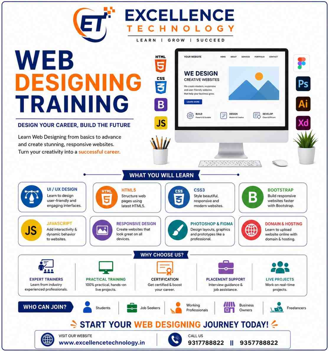  Believe in your Dream and Walk on the Path of Success with Best Web Designing Course in Chandigarh - Excellence Technology
