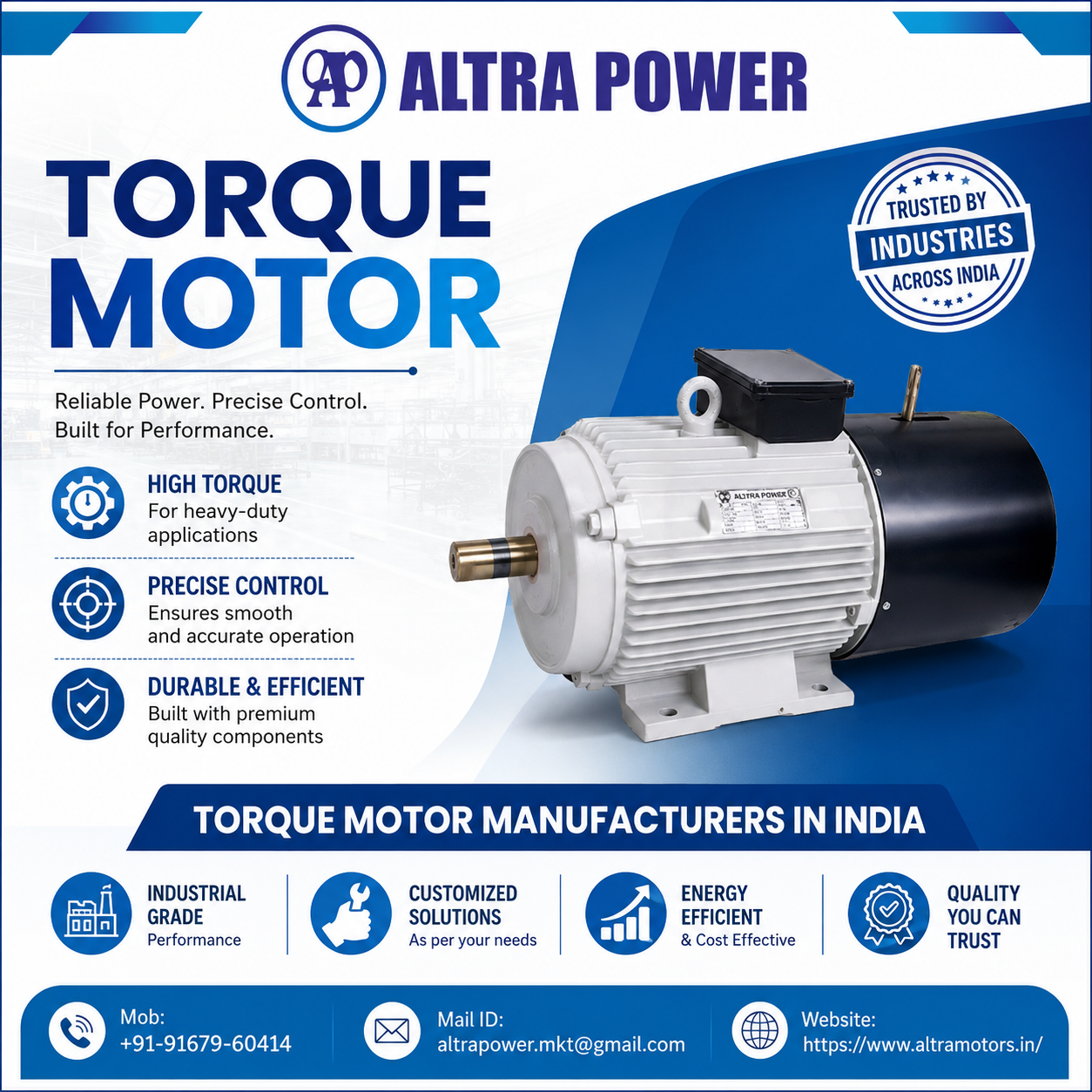  Top Torque Motor Manufacturers in India for Industrial Applications