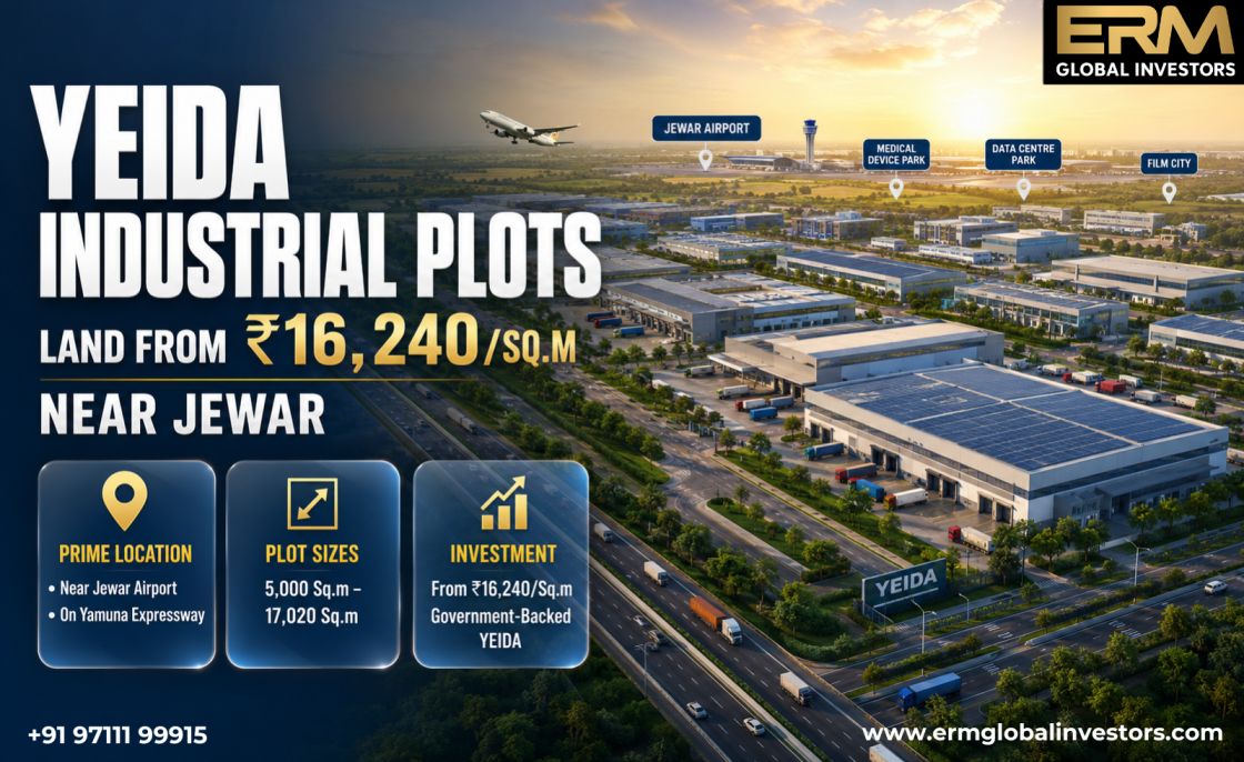  YEIDA Industrial Plots | Land from ₹16,240/Sq.m Near Jewar