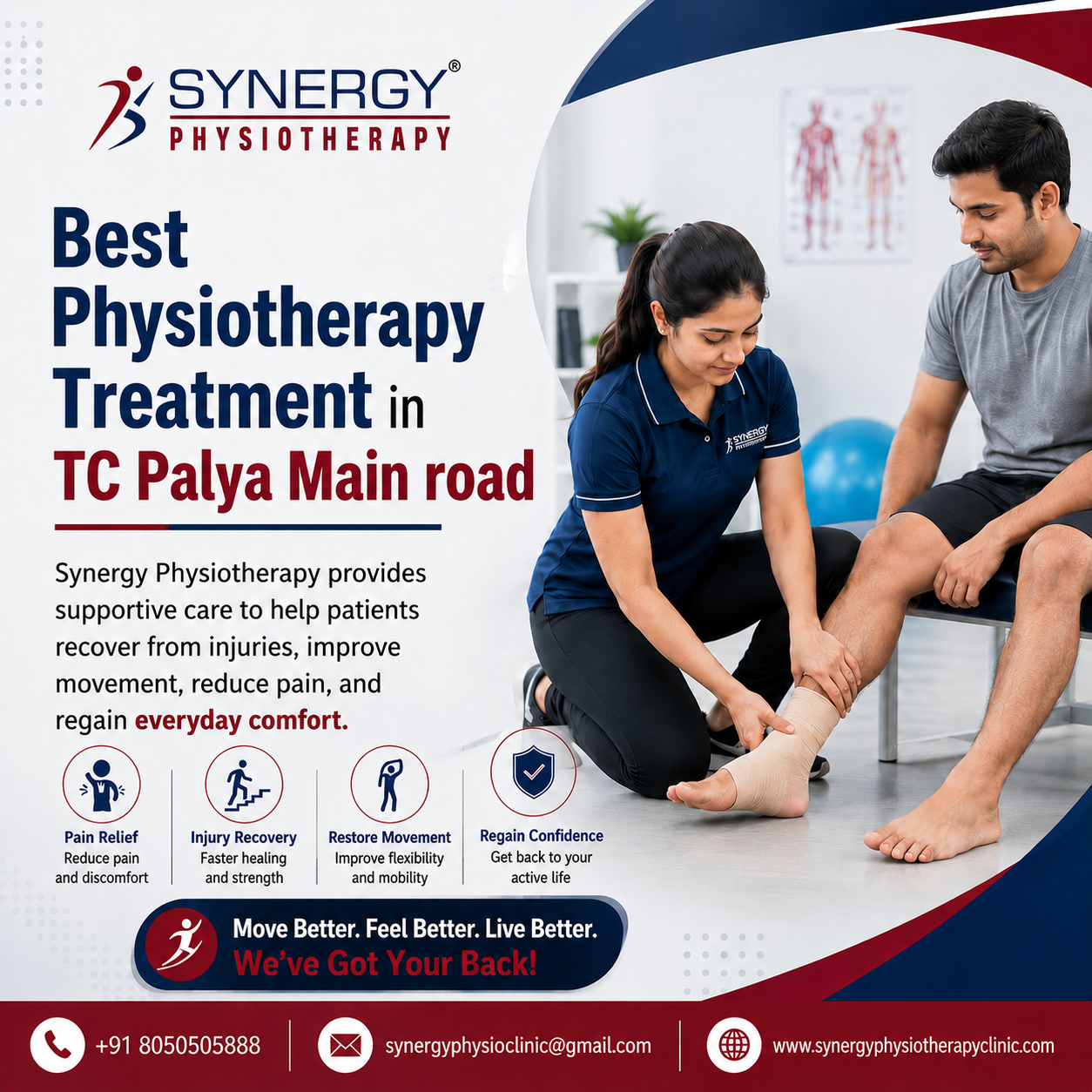  best physiotherapy treatment center in TC Palya Main Road