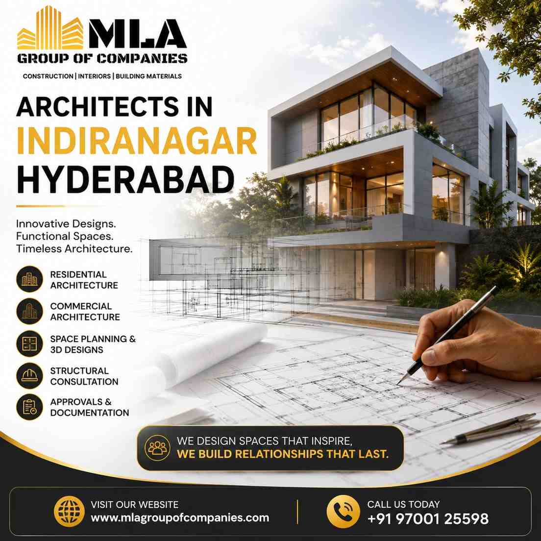  Residential & Commercial Architects in Indiranagar Hyderabad