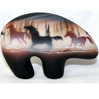  Born Free Horses Vase | Handmade Horse Hair Pottery for Sale