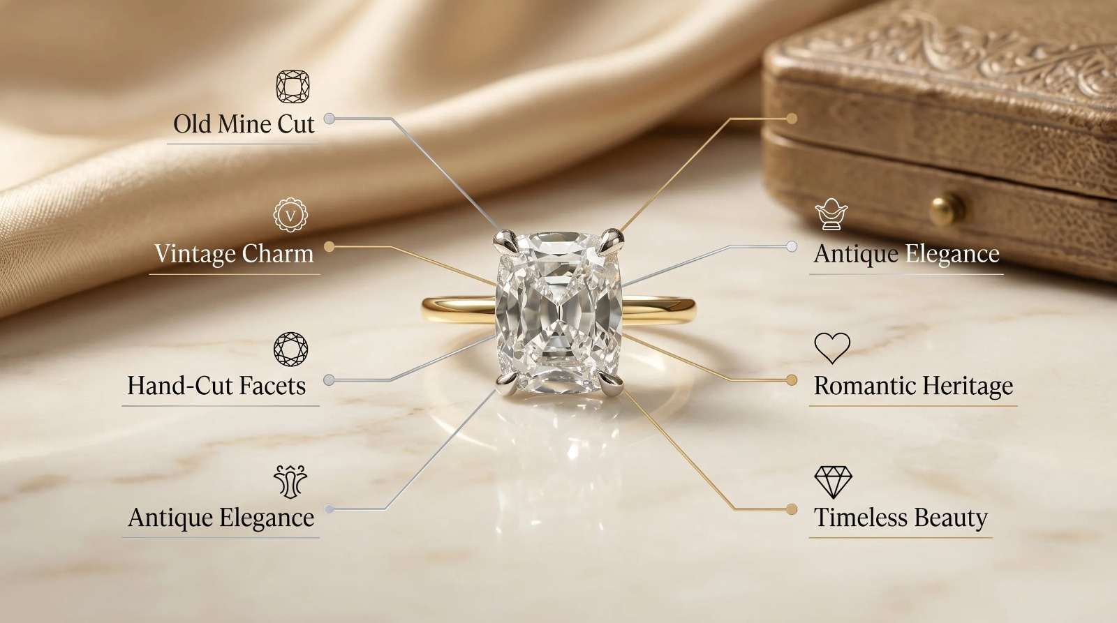  The Luxury Appeal of an Old Mine Cut Diamond for Every Bride