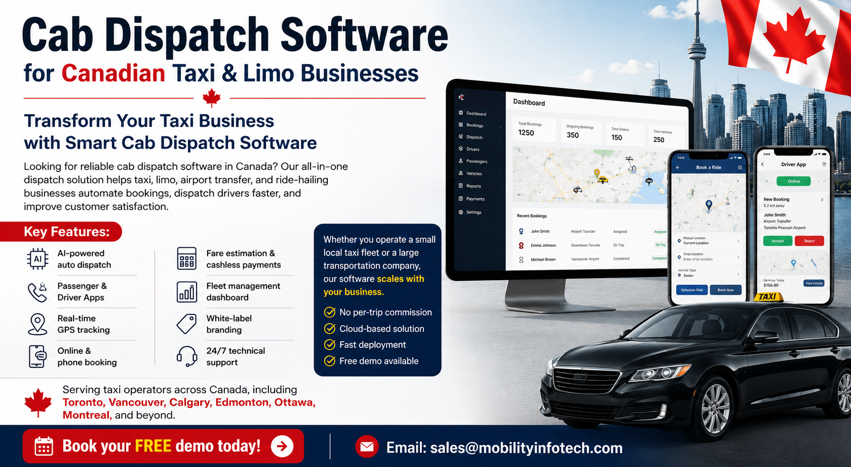  Cab Dispatch Software for Canadian Taxi & Limo Businesses