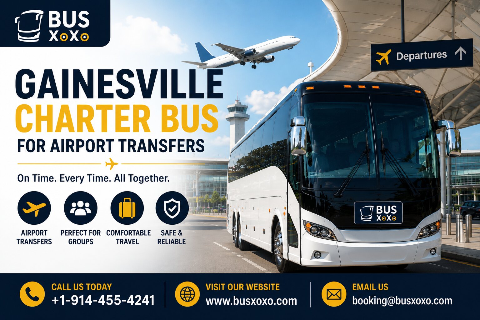  Gainesville Charter Bus Company for Airport Transfers and Private Travel