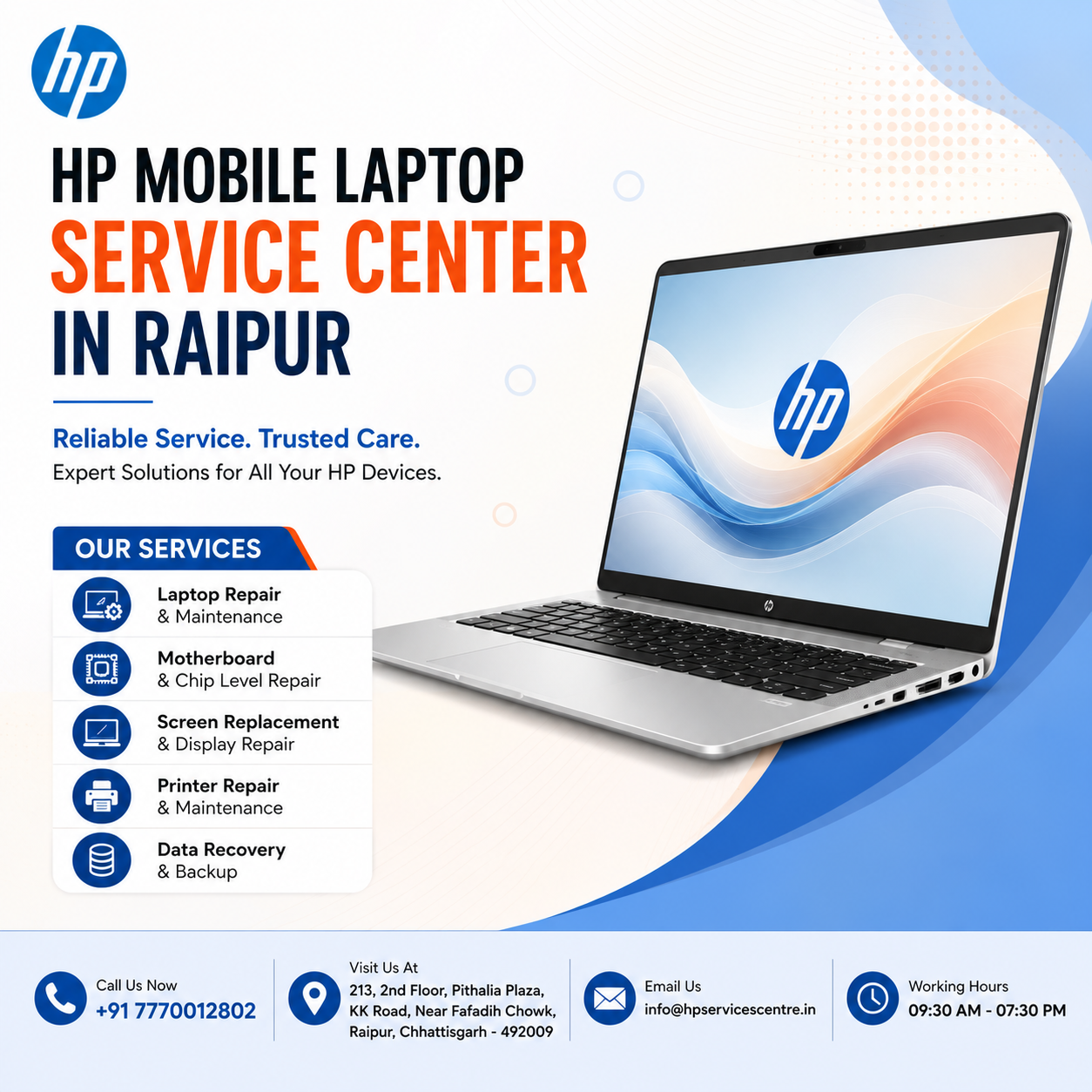  Affordable HP Mobile Laptop Service Center in Raipur