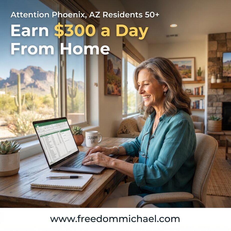  Attention: Phoenix, AZ Residents Age 50 and Over — Interested in Earning Extra Income Online?