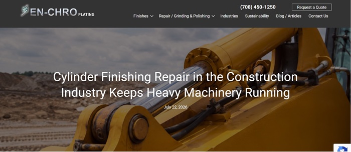  Cylinder Finishing Repair in the Construction Industry Keeps Heavy Machinery Running