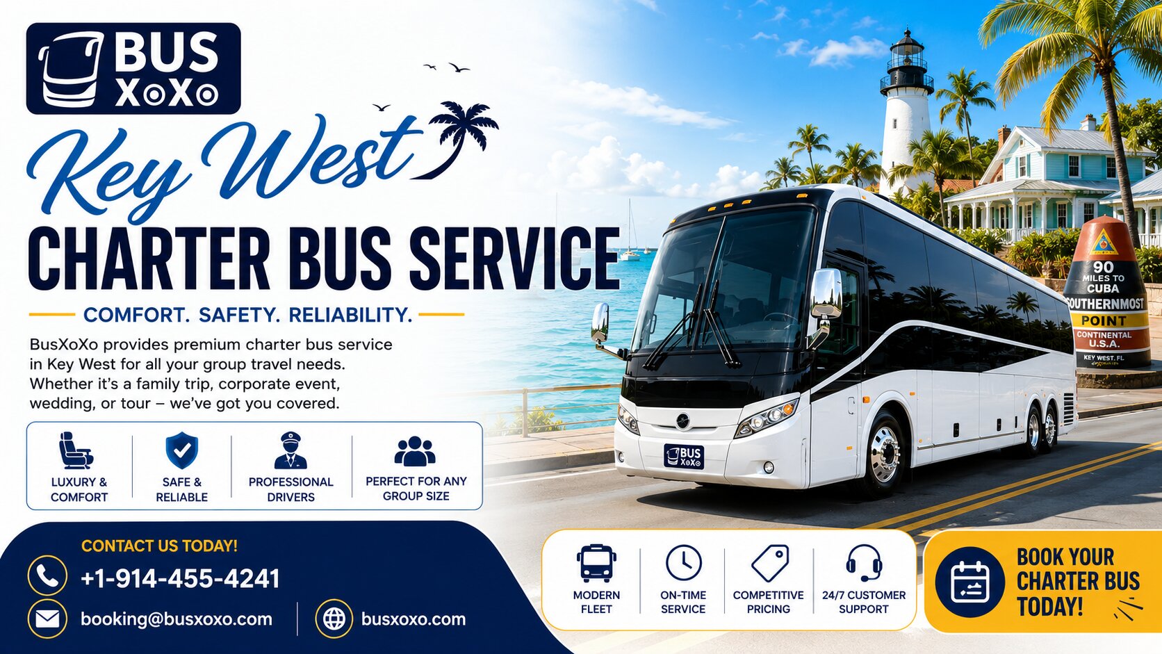  Top-Rated Key West Charter Bus Rental BusXoXo – Comfortable Group Travel