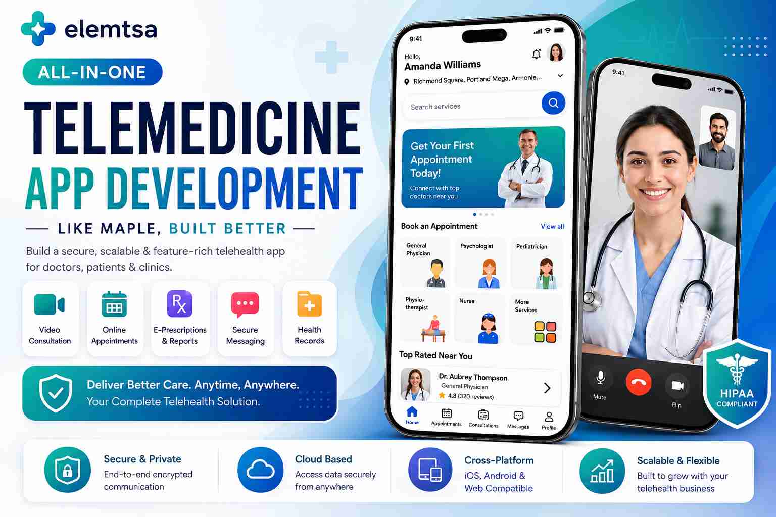  All-in-One Telemedicine App Development Like Maple