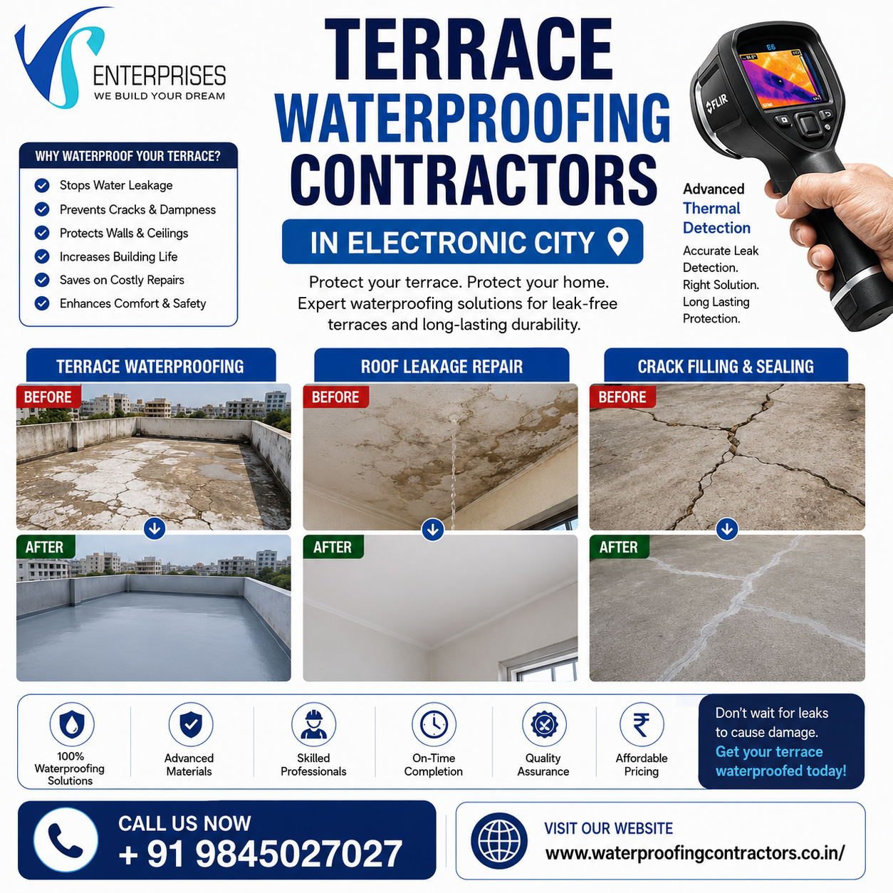  Terrace waterproofing contractors in Electronic City
