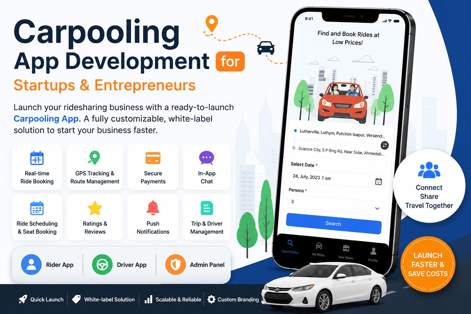  Carpooling App Development for Startups & Entrepreneurs