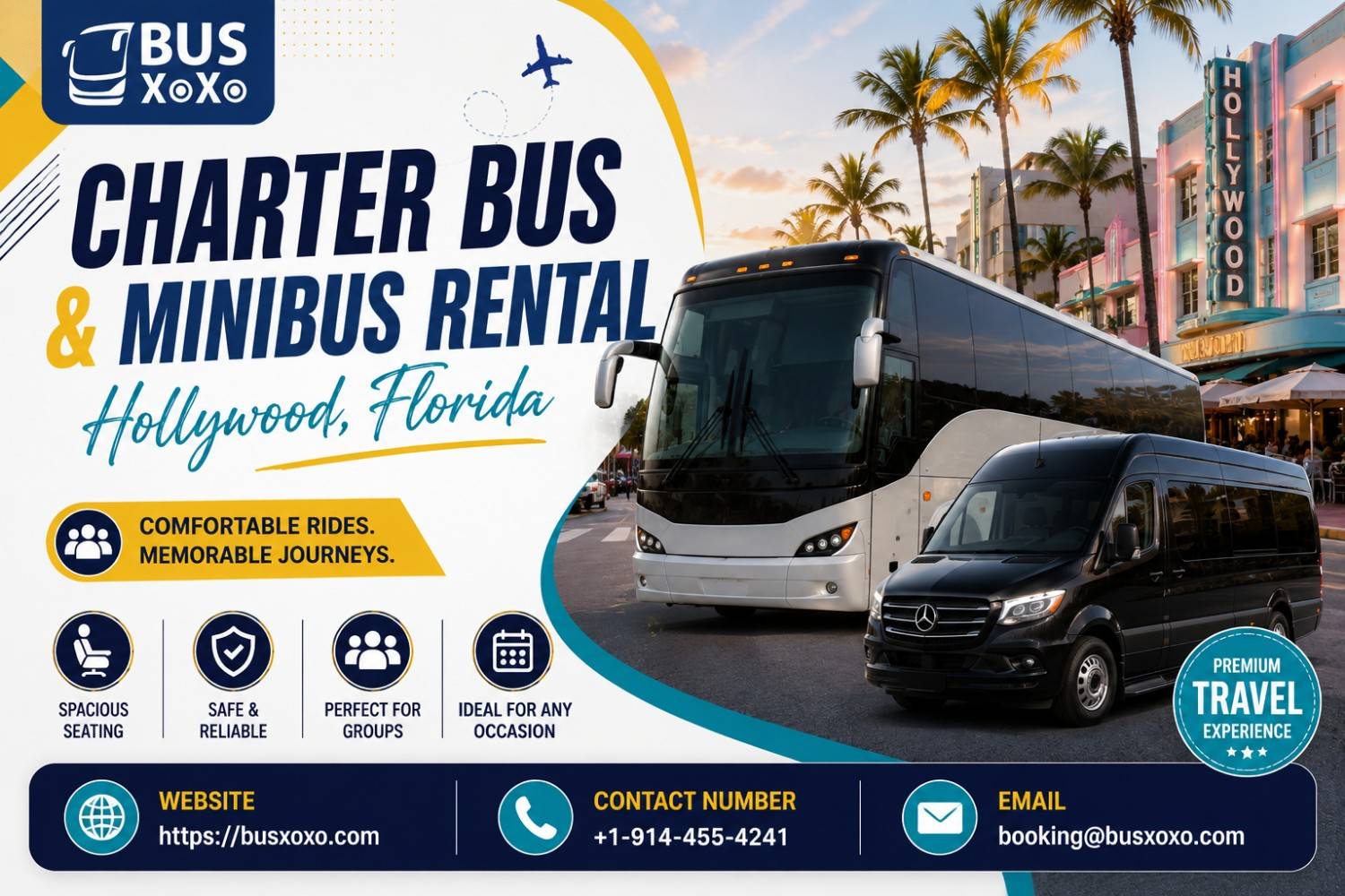  Hollywood Charter Bus & Minibus Rental Services for Every Group Trip