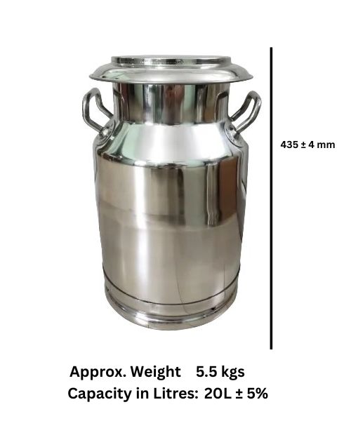  20 Liters Stainless Steel Milk Can ( Locking Type Milk Can) - Geeta Fab