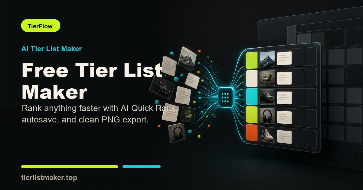  TierCove — Free AI-Assisted Tier List Maker