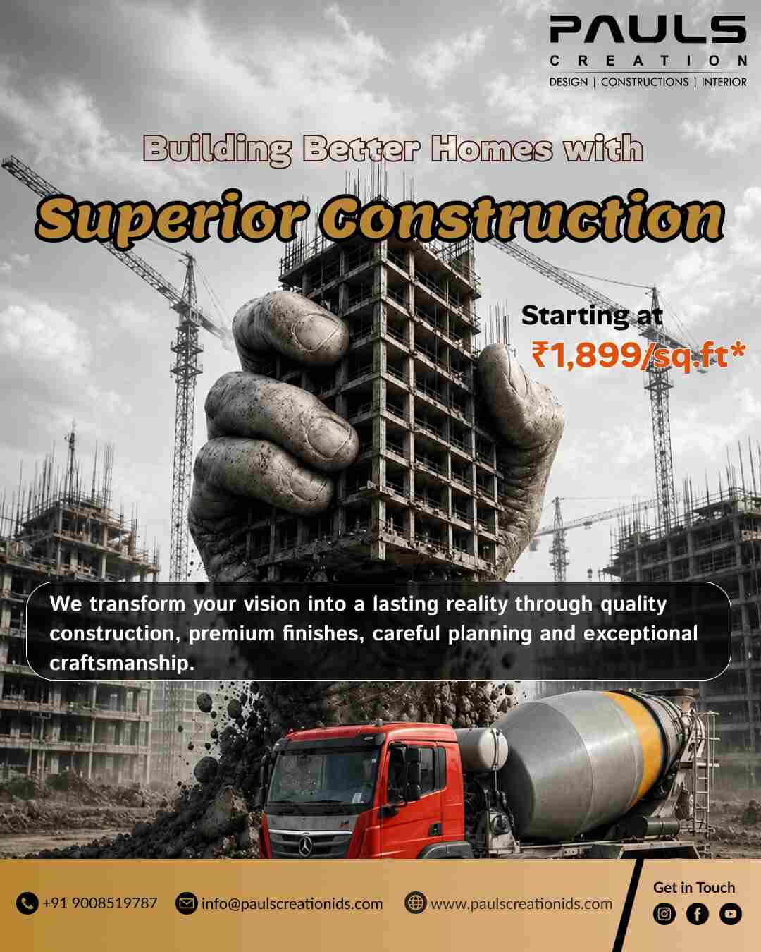  building the best homes with superior construction in Bangalore