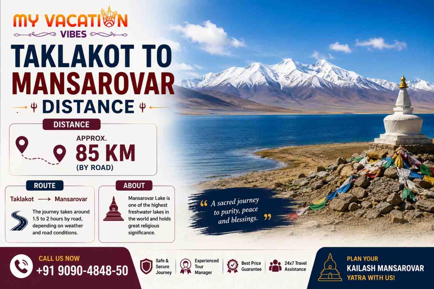  How far is Taklakot from Kailash Mansarovar?