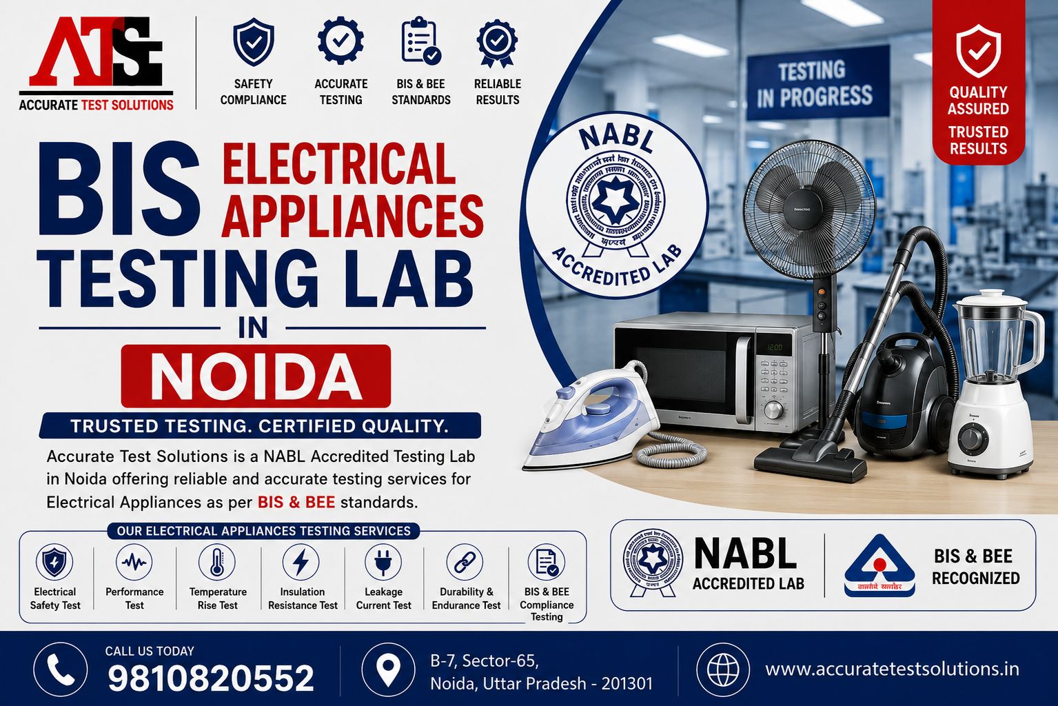  BIS Testing for Electrical Appliances in Noida | Accurate Test Solutions