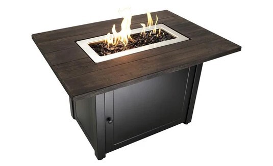  Buy The Marc Propane Gas Rectangular Steel Outdoor Firepit Table GAD17107ES