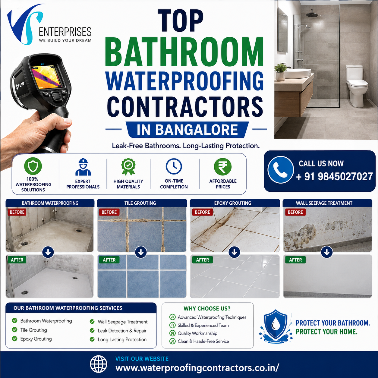  Top Bathroom Waterproofing Contractors in Bangalore