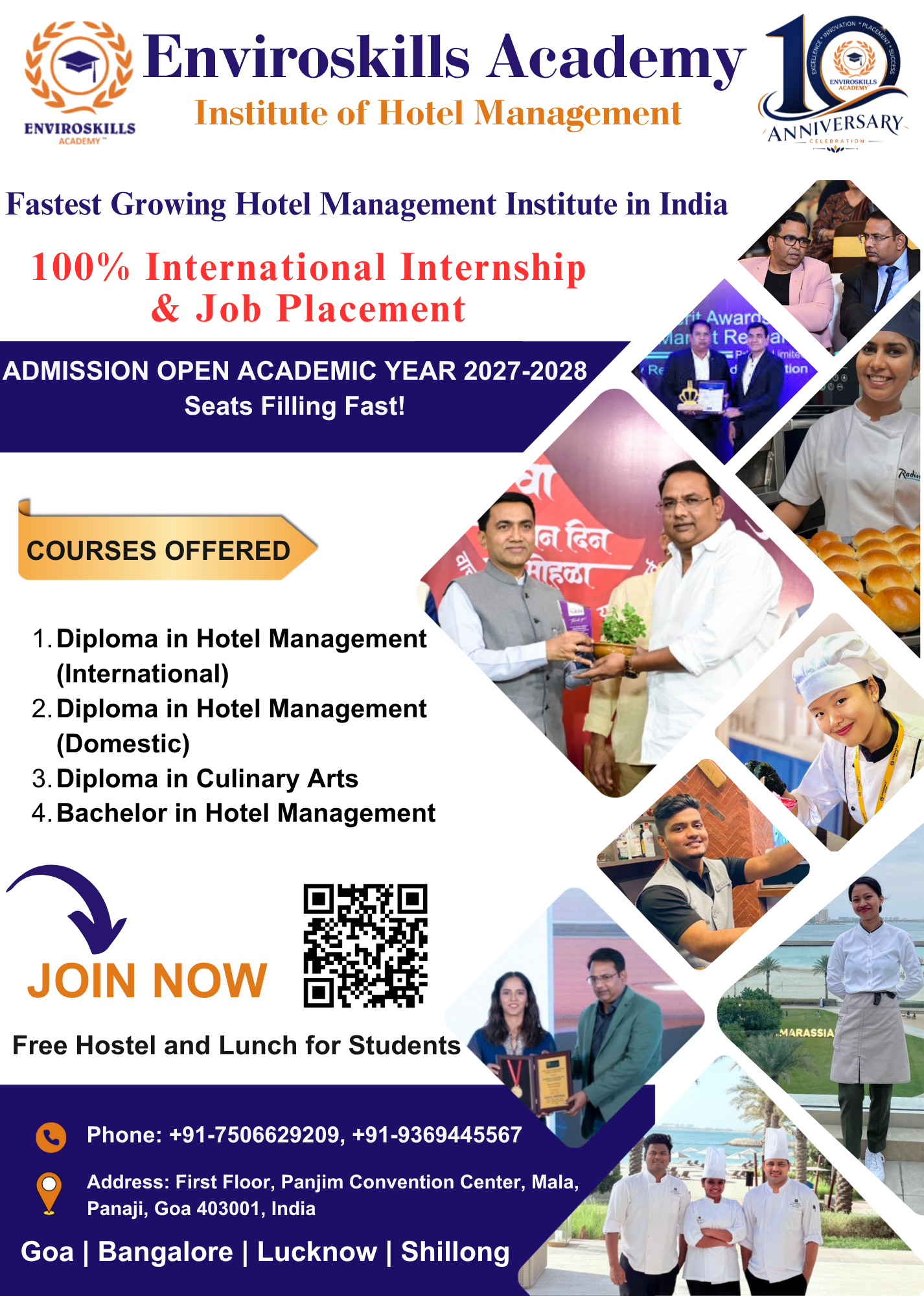  Hotel management college with practical training